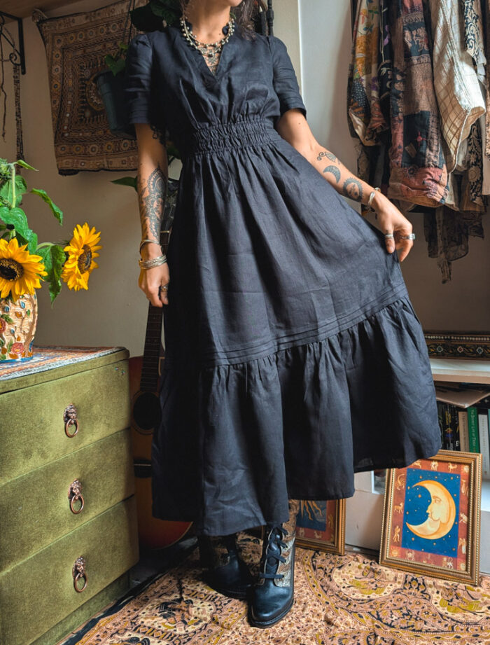 Boden Black Linen Dress