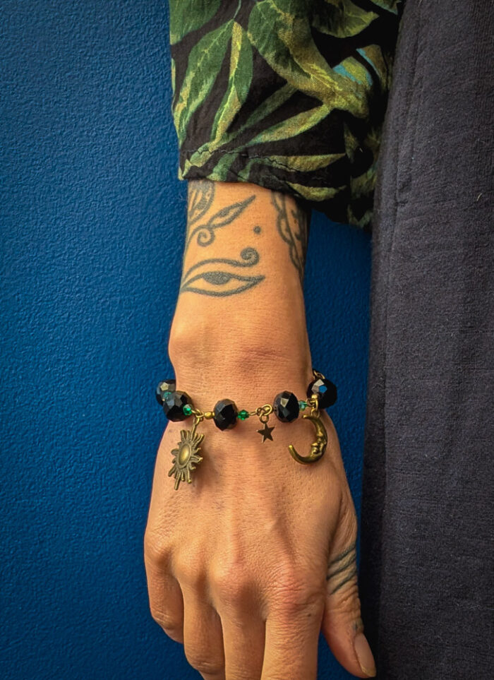 Bronze & Black Celestial Charm Bracelet - Image 3