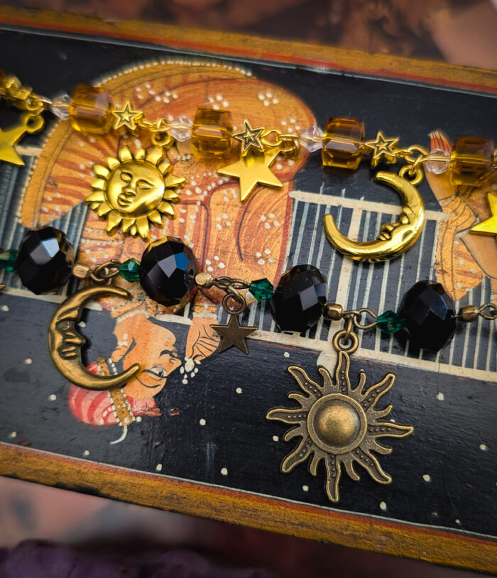 Bronze & Black Celestial Charm Bracelet - Image 4