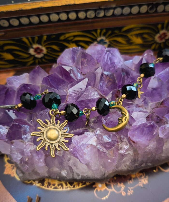 Bronze & Black Celestial Charm Bracelet