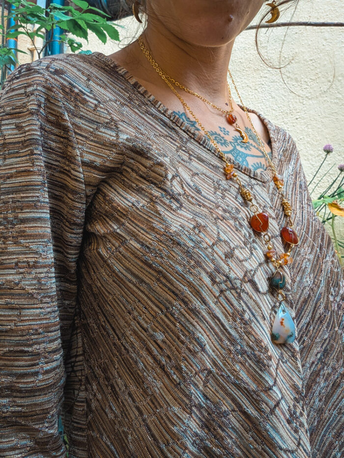 Retro Brown Sparkly Top - Image 3