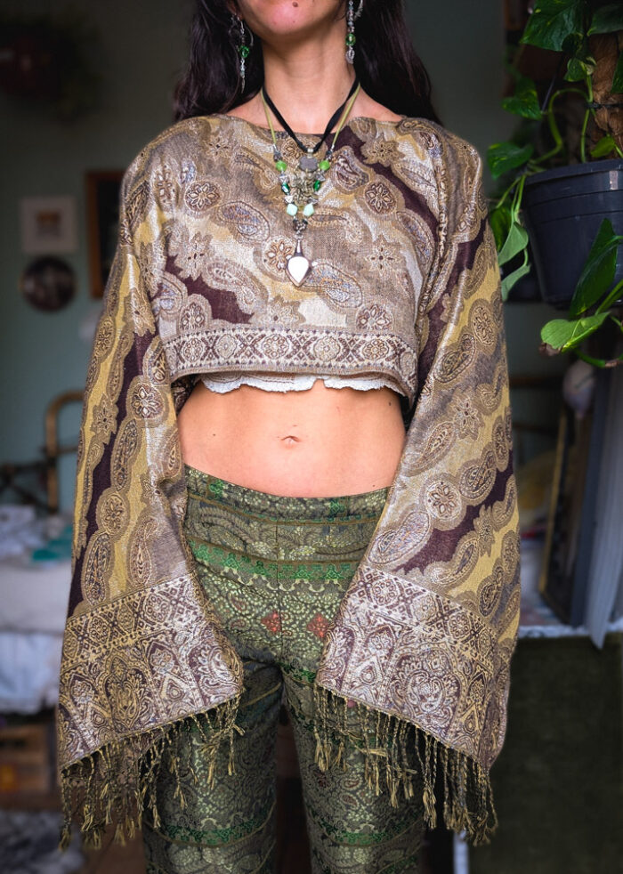 Upcycled Metallic Brown Fairy Top