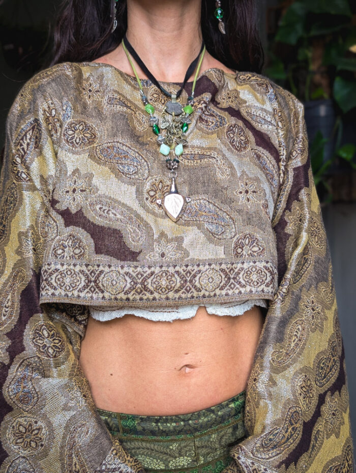 Upcycled Metallic Brown Fairy Top - Image 5