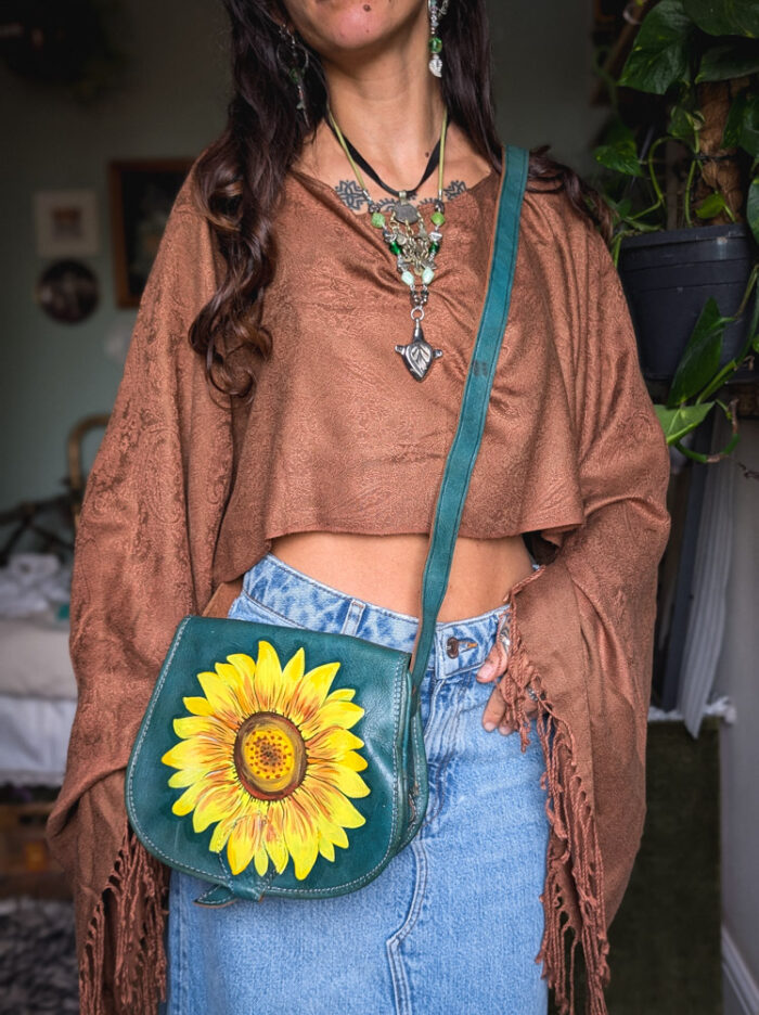 Upcycled Brown Paisley Fairy Top - Image 2