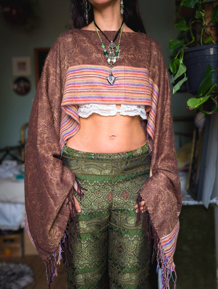 Upcycled Brown Fairy Top