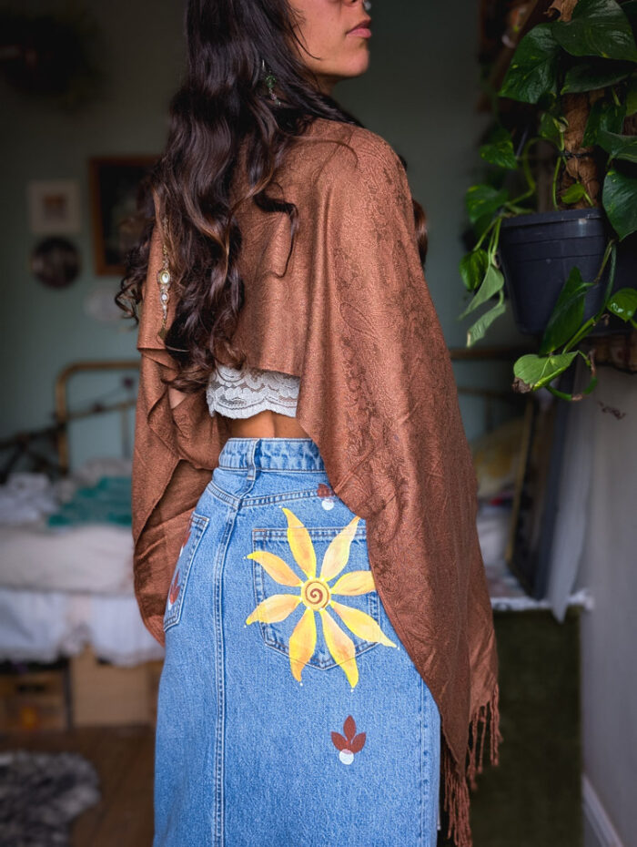 Upcycled Brown Paisley Fairy Top - Image 3