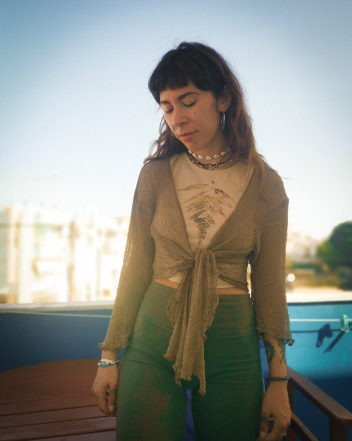 Tie-Up Shrug in Brown - Image 9