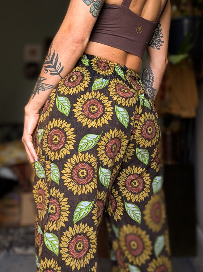 Brown Sunflower Trousers - Image 3