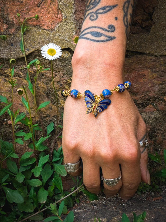 Cloisonne Butterfly Bracelet - Image 2