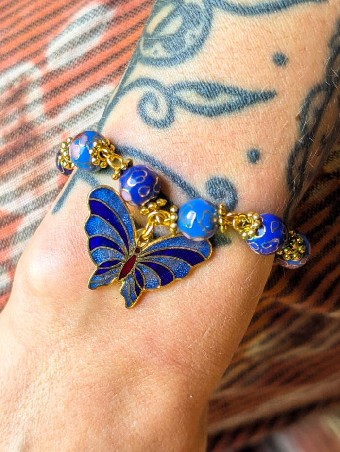 Cloisonne Butterfly Bracelet - Image 3