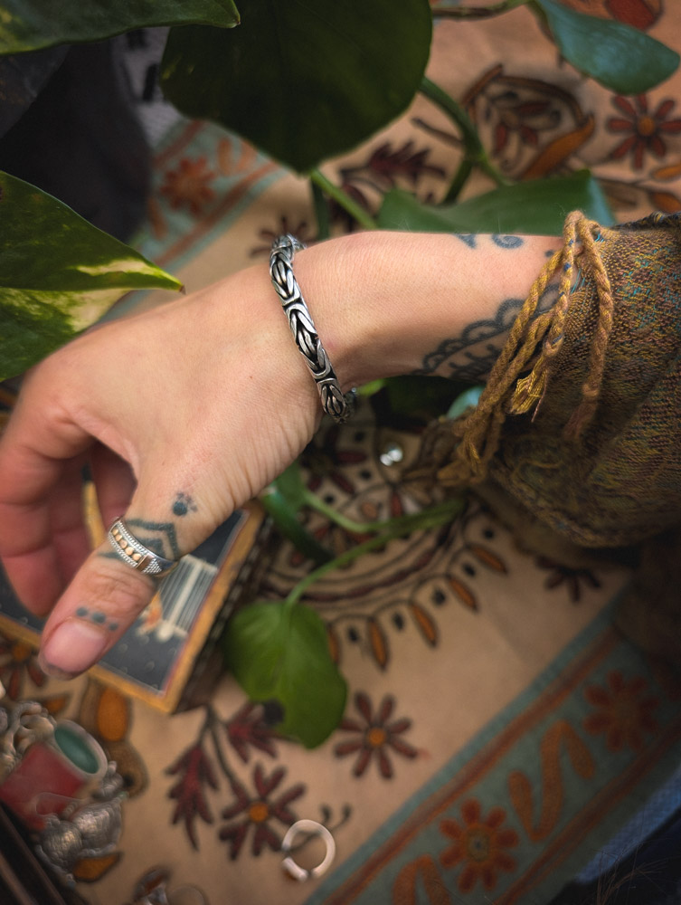 Vintage 5mm Byzantine 925 Silver Bracelet - Image 3