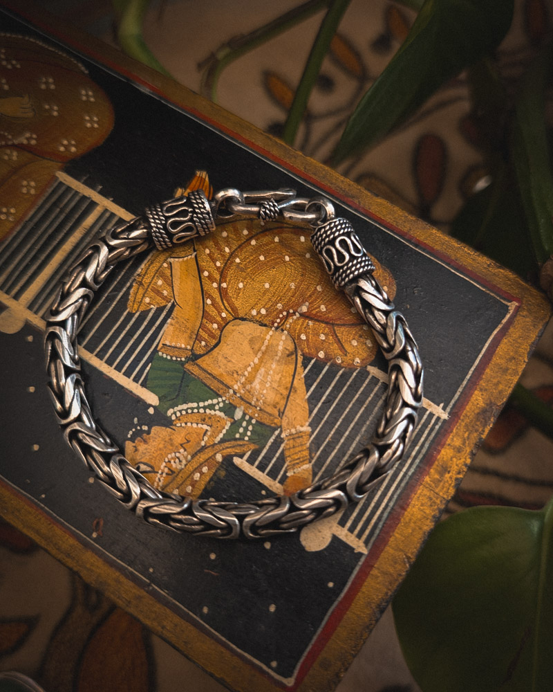 Vintage 5mm Byzantine 925 Silver Bracelet - Image 6