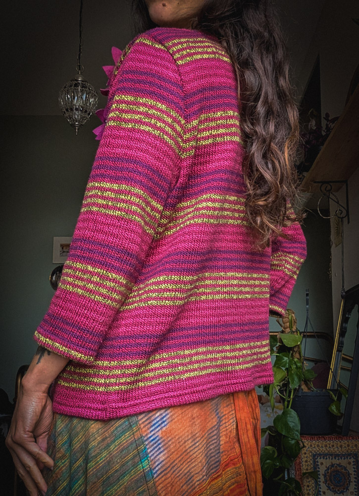 Preloved Candy Striped Cardigan - Image 3