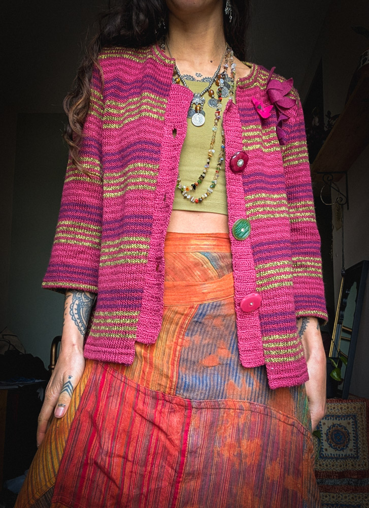 Preloved Candy Striped Cardigan