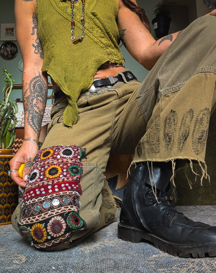 Reworked Cargo Patchwork Jeans - Image 2