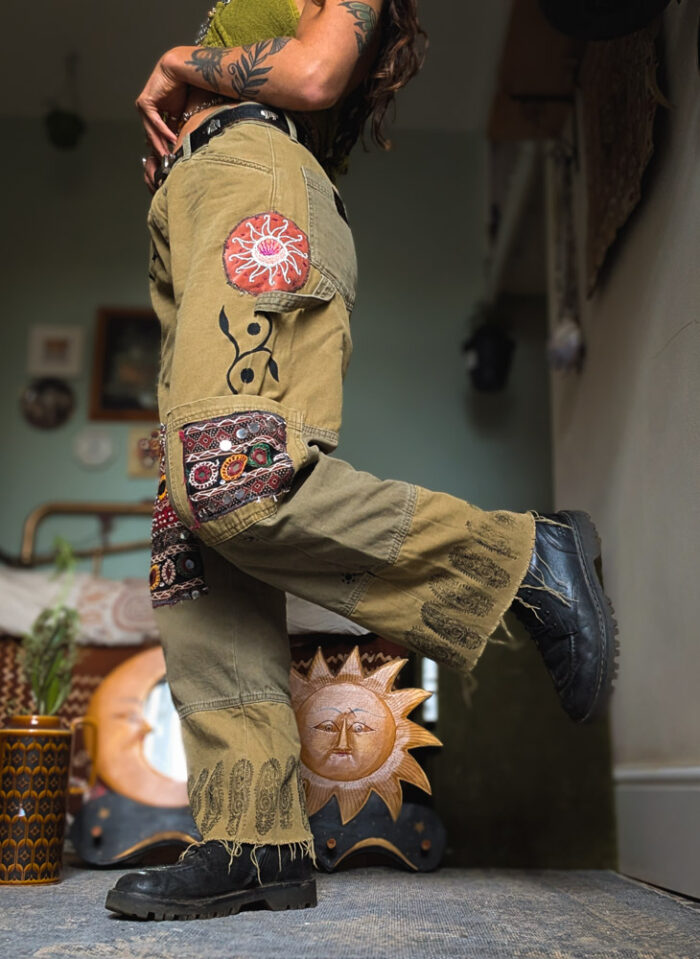 Reworked Cargo Patchwork Jeans - Image 8