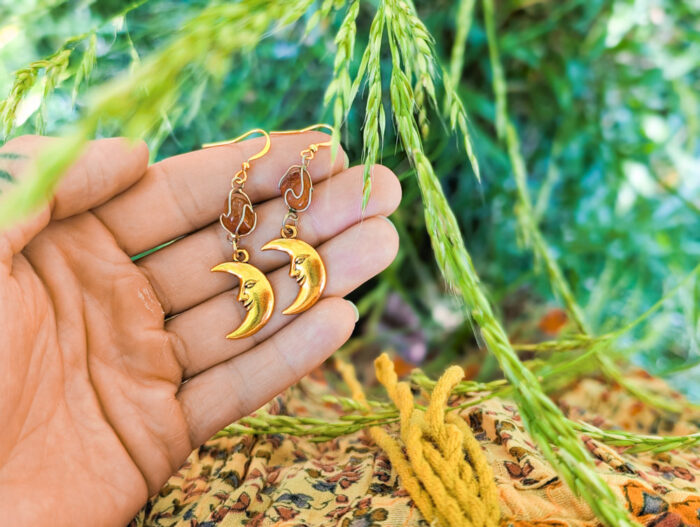 Carnelian Moon Earrings - Image 4