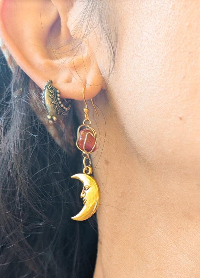 Carnelian Moon Earrings - Image 5