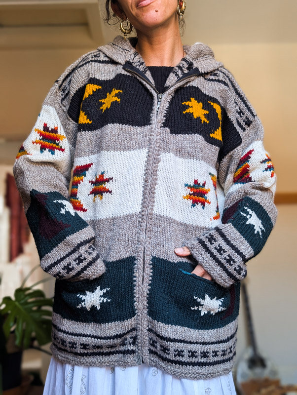 Celestial Zip-Up Hooded Cardigan / Jacket