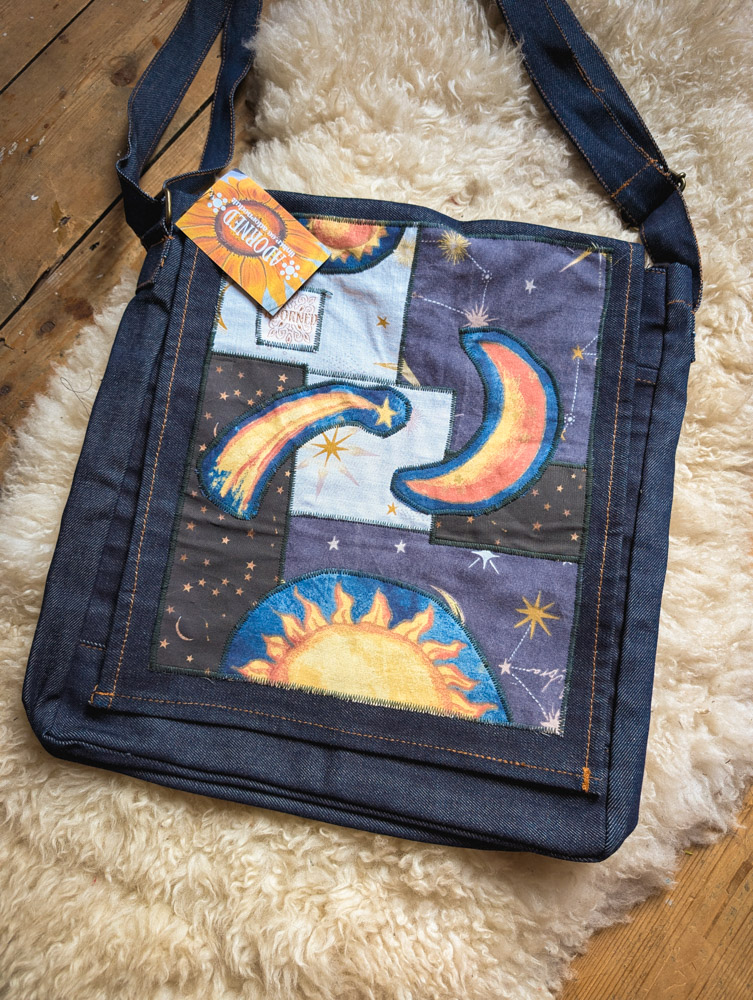 Upcycled Celestial Messenger Bag - Image 5