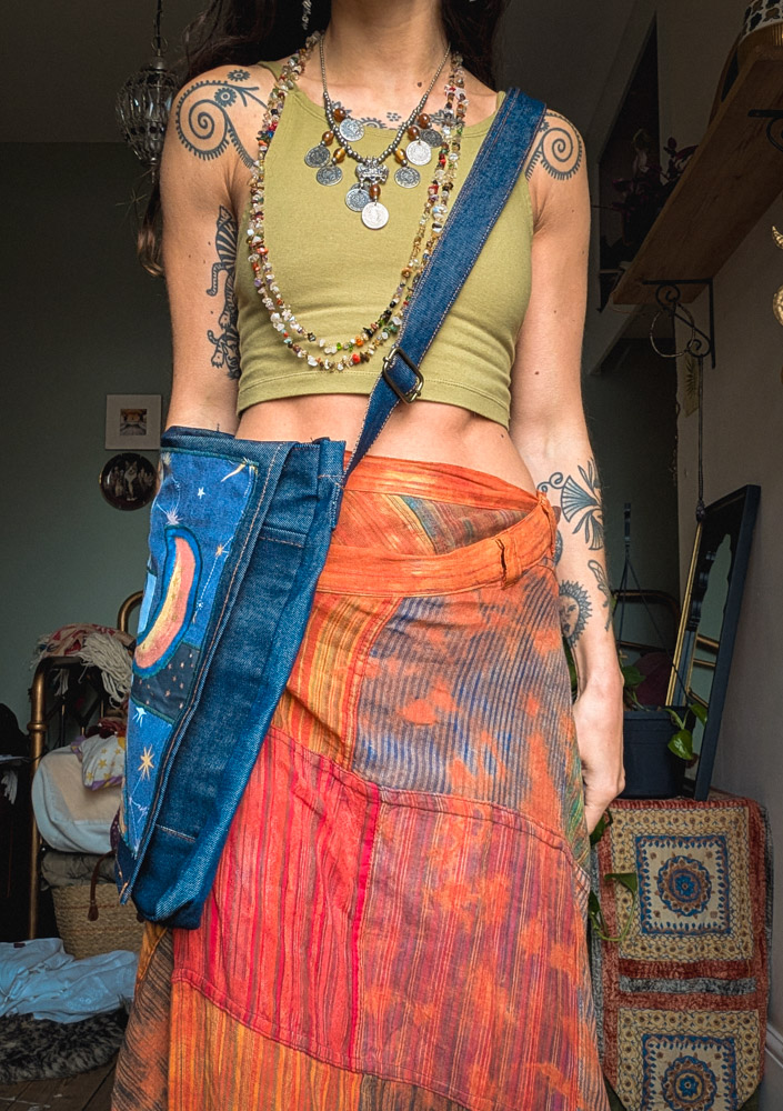 Upcycled Celestial Messenger Bag - Image 6