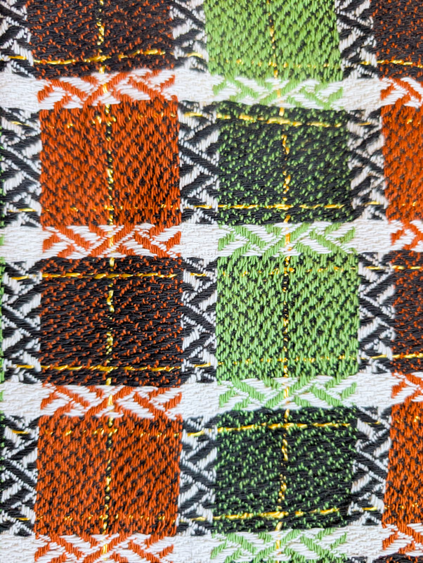 Vintage Checked Barkcloth Fabric - Image 2