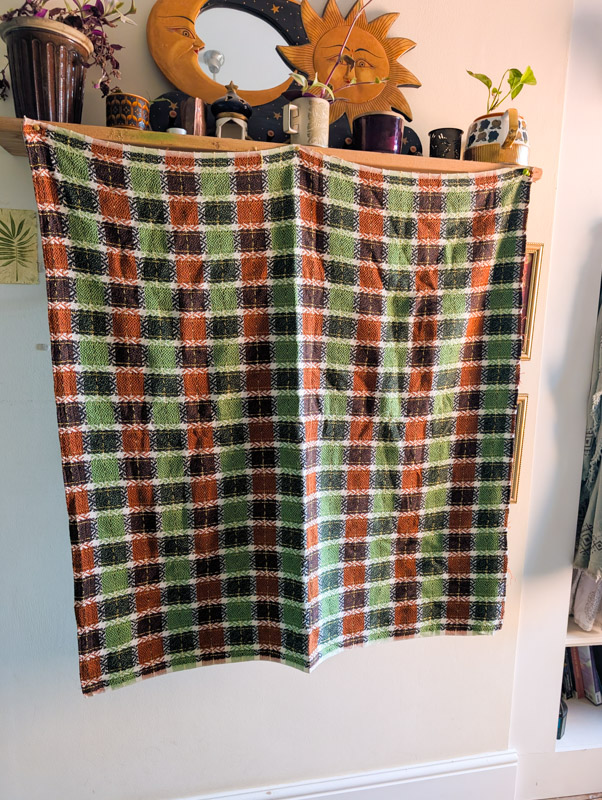 Vintage Checked Barkcloth Fabric - Image 3