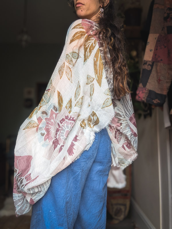 Upcycled Sheer Floral Oversize Top - Image 2