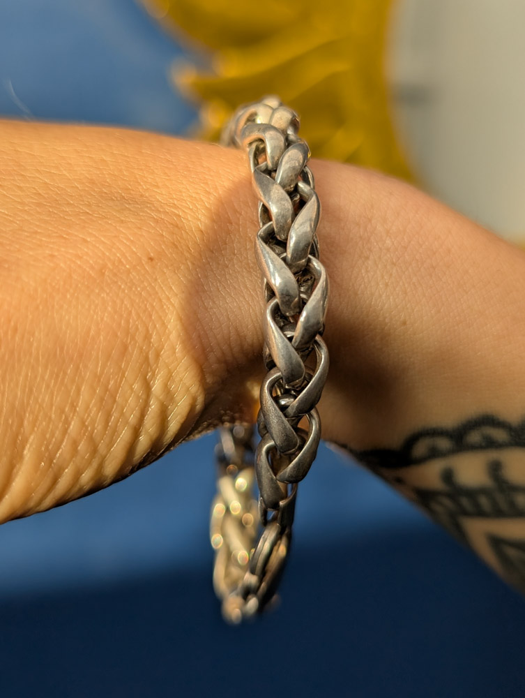 Vintage Heavy 925 Silver Bracelet - Image 2