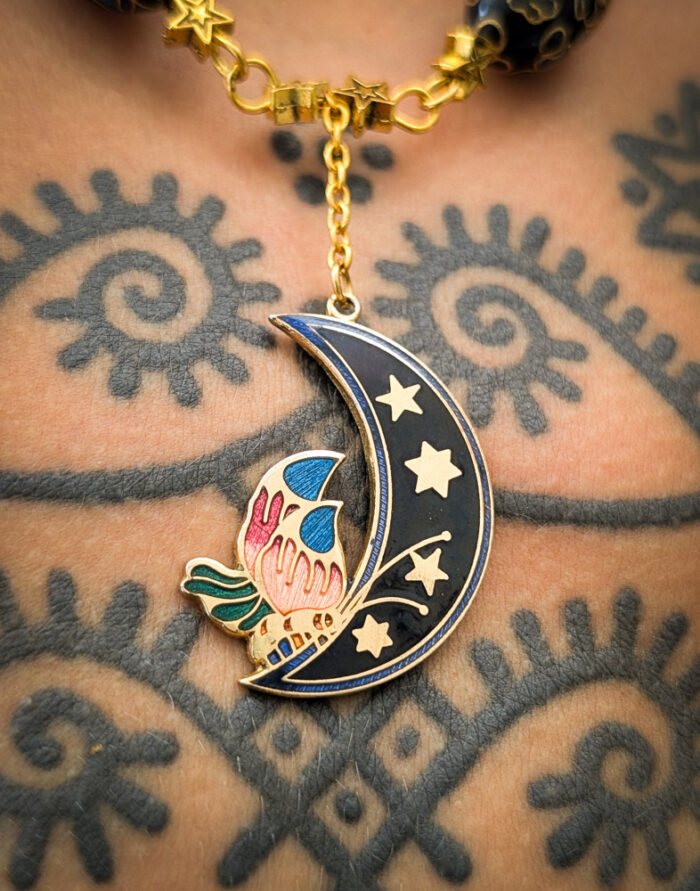 Cloisonne Moon Necklace - Image 2