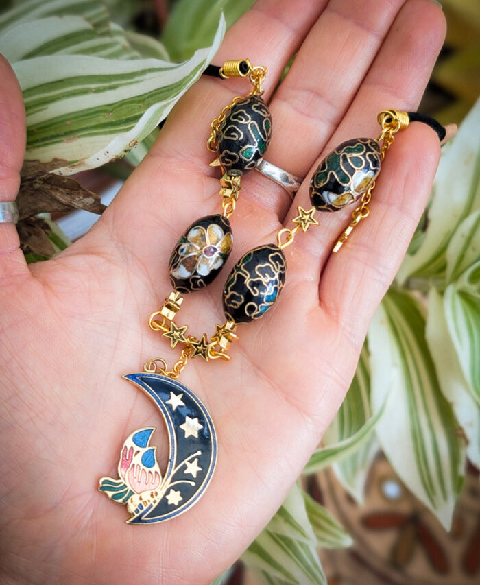 Cloisonne Moon Necklace - Image 4