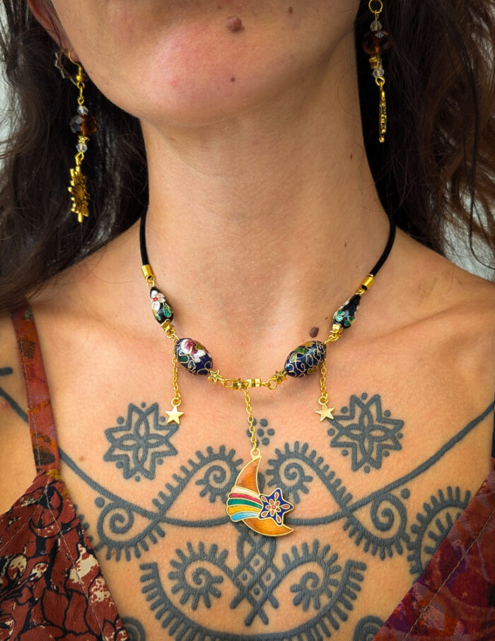 Cloisonne Moon Necklace - Image 6