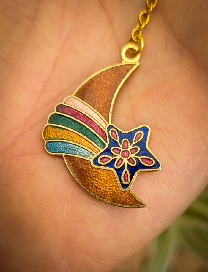 Cloisonne Moon Necklace - Image 5