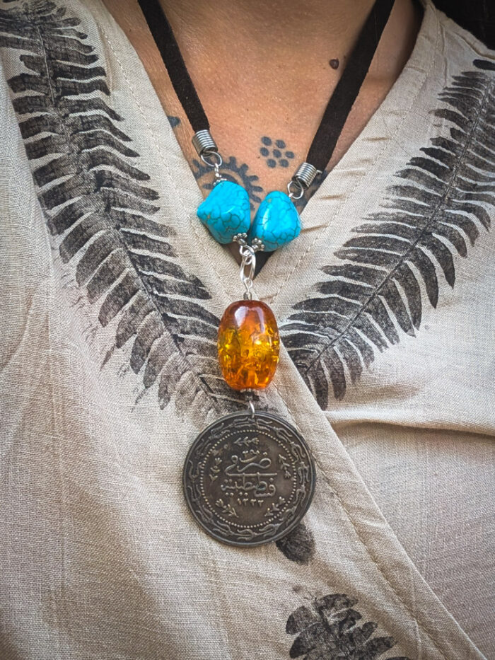 Bohemian Gemstone Coin Necklace