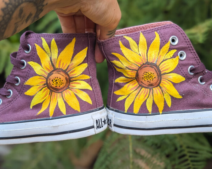 Upcycled Sunflower Converse - Image 3