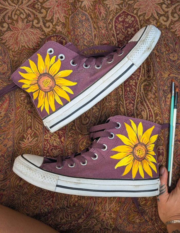 Upcycled Sunflower Converse