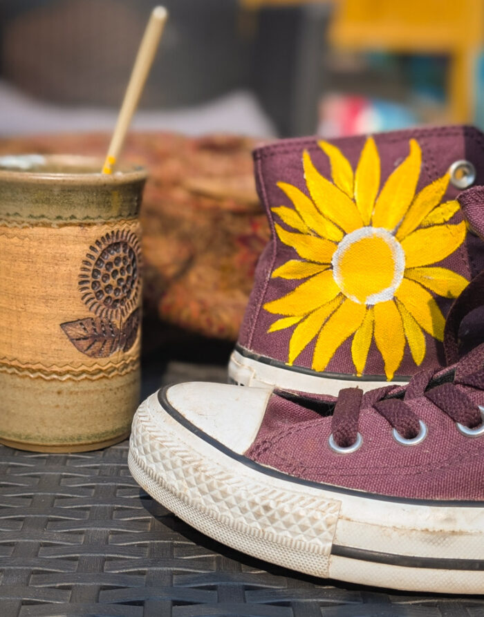 Upcycled Sunflower Converse - Image 2