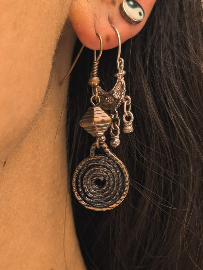 Vintage Copper Spiral Earrings - Image 4