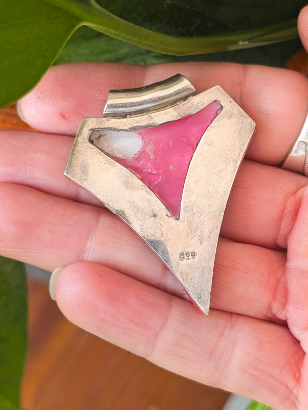 925 Silver & Coral Pendant - Image 3