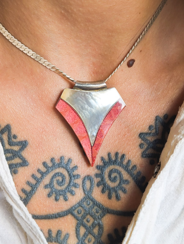 925 Silver & Coral Pendant - Image 2