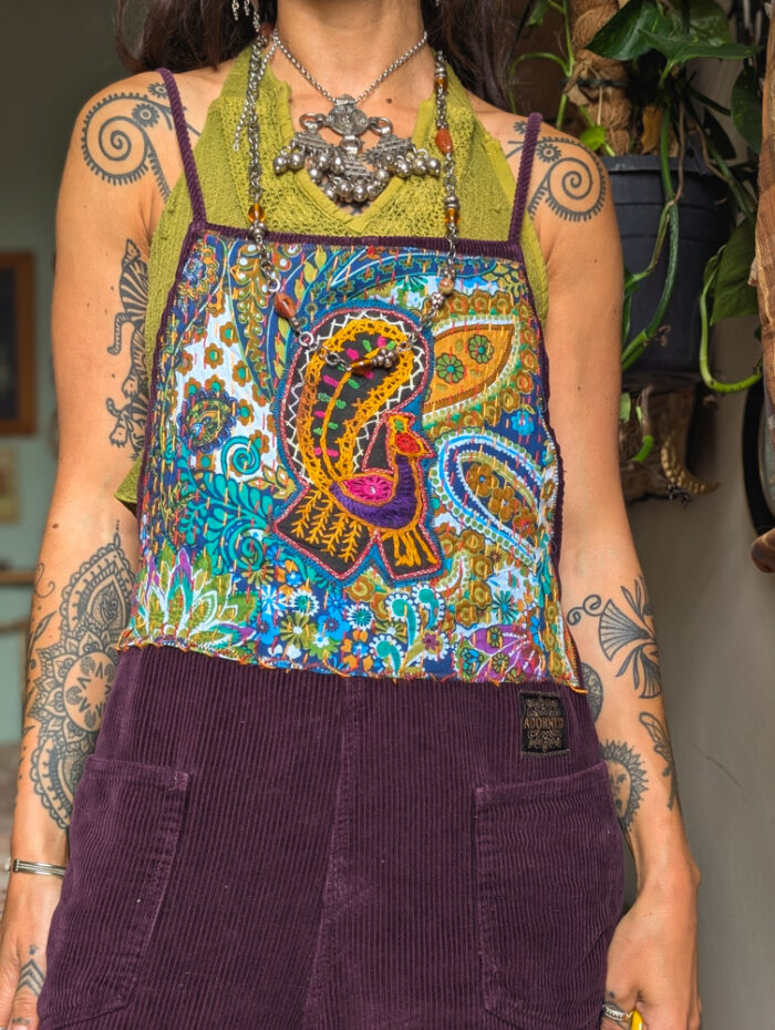 Reworked Purple Festival Corduroy Dungarees - Image 2