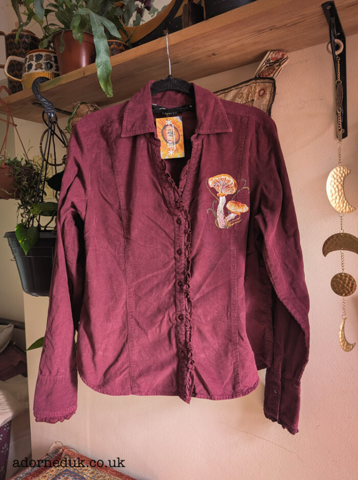 Reworked Mushroom Embroidered Cord Shirt - Image 2
