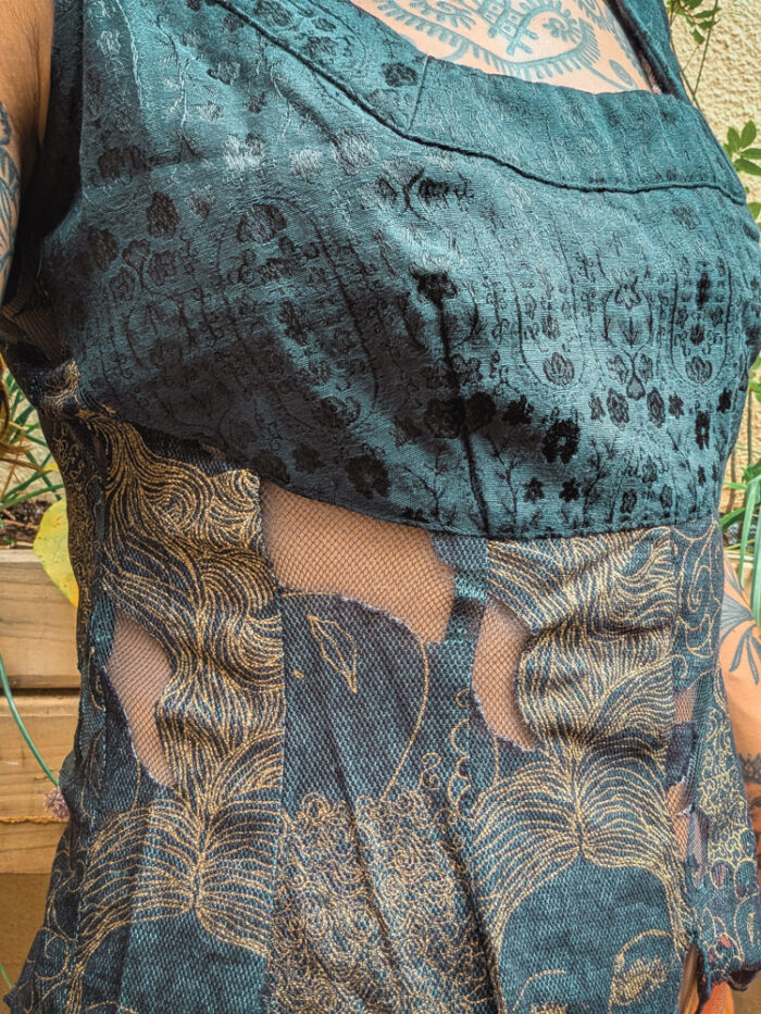 Vintage Corset-Style Mesh Top - Image 2