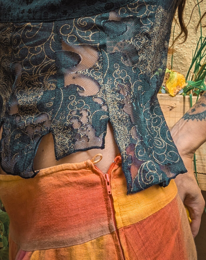 Vintage Corset-Style Mesh Top - Image 5