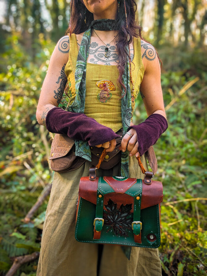 Reworked Fern & Mushroom Embroidered Corset Top - Image 7