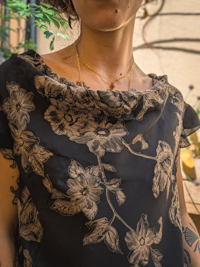 Vintage Silk Cowl Neck Top - Image 4