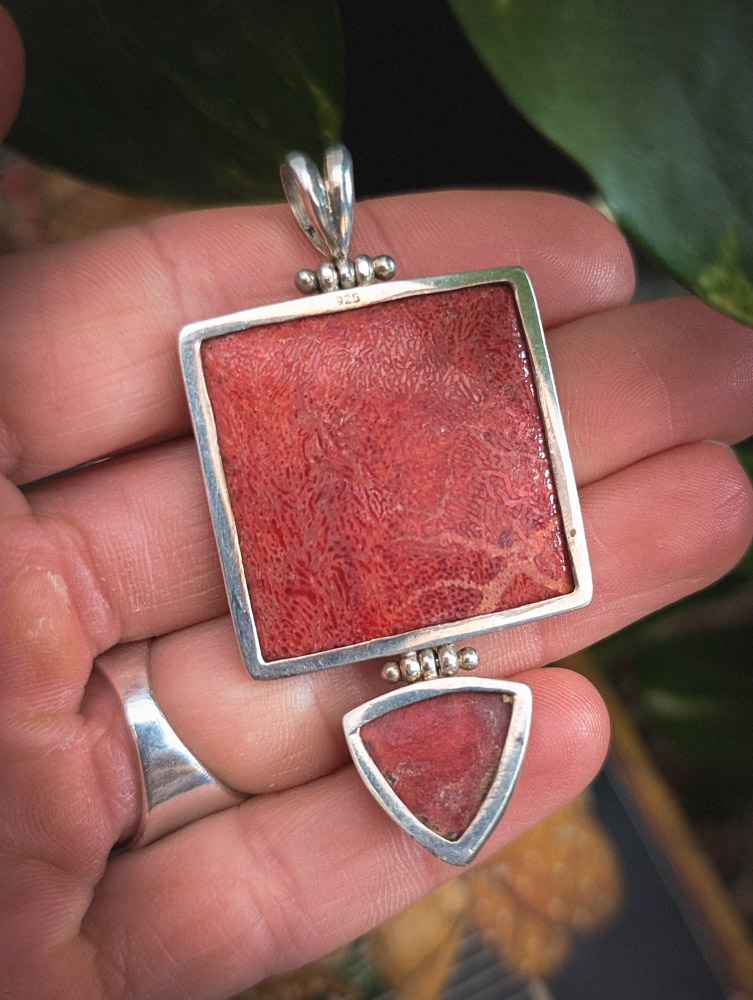 925 Silver Coral Pendant - Image 6