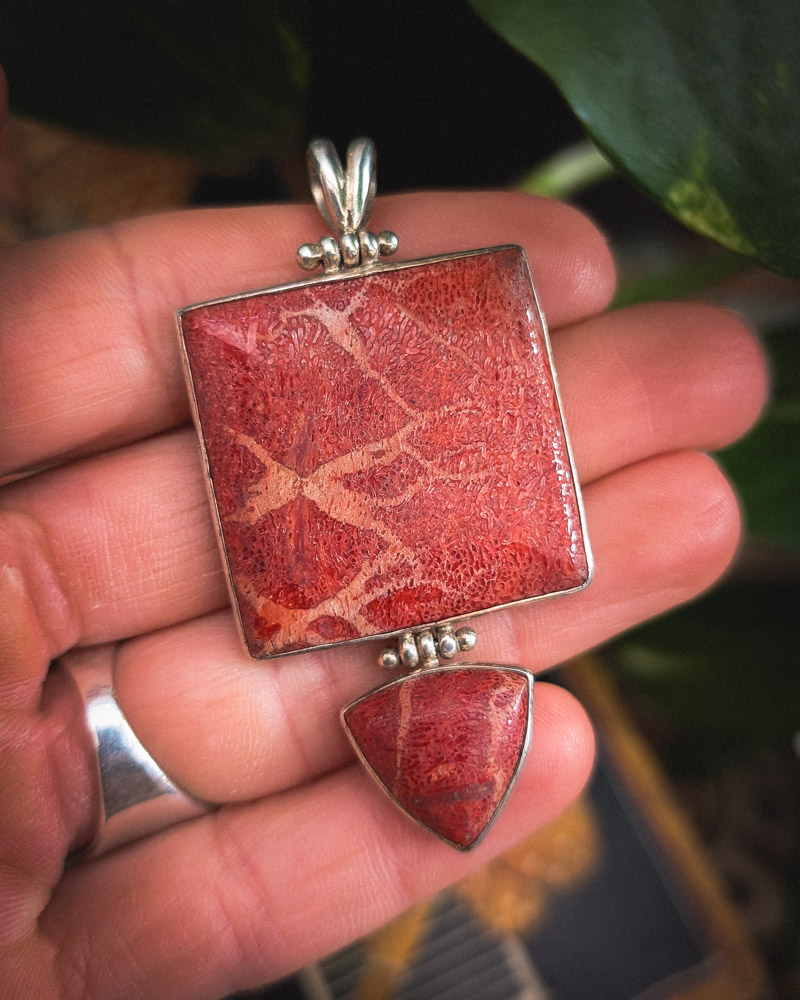 925 Silver Coral Pendant