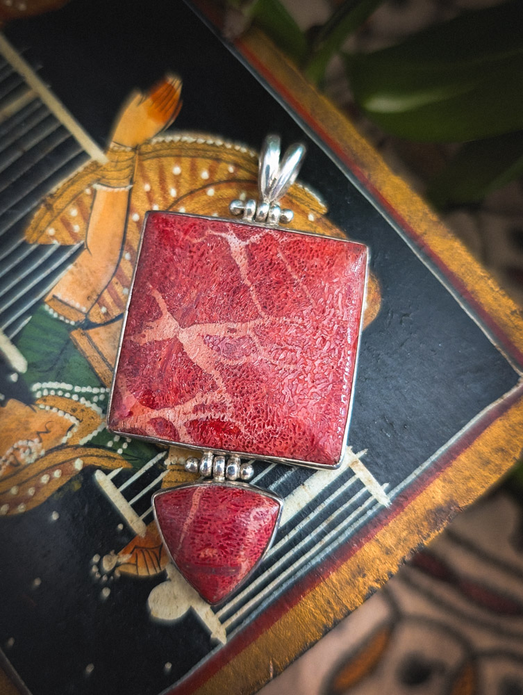925 Silver Coral Pendant - Image 5