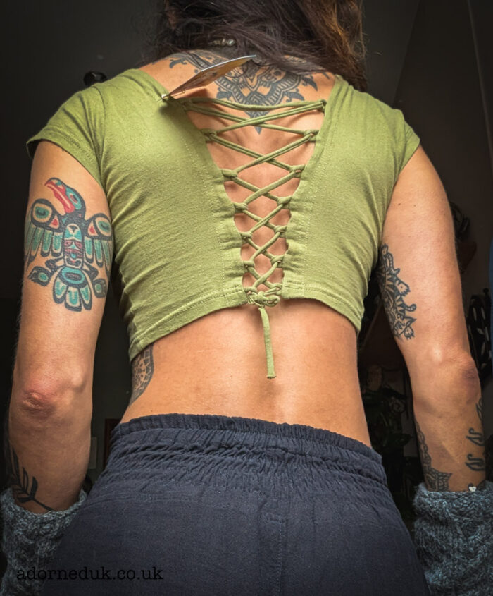 Reworked Fern Print Crop Top - Image 3